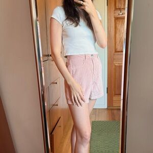Afends Pink Corduroy Shorts